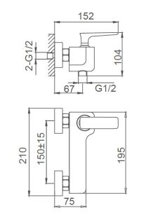 Смеситель для душа Wonzon & Woghand Shark WW-484101-CR хром